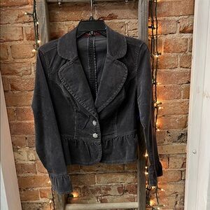 Elegant Charcoal Corduroy Blazer